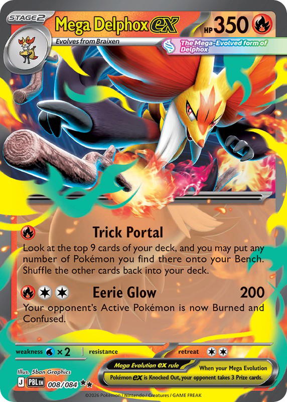 Pokemon Pokemon Mega Delphox ex RR [PBL 008/084] Mega Evolution "Pitch Black" (EN)