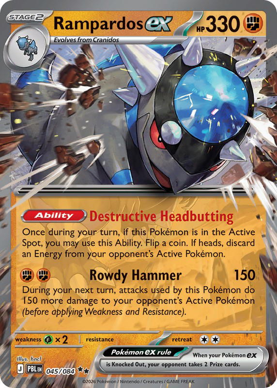 Pokemon Pokemon Rampardos ex RR [PBL 045/084] Mega Evolution "Pitch Black" (EN)