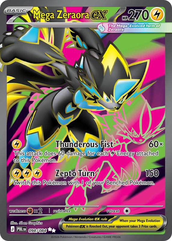 Pokemon Pokemon Mega Zeraora ex UR [PBL 098/084] Mega Evolution "Pitch Black" (EN)