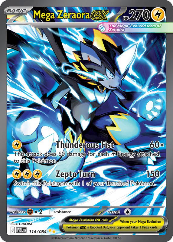 Pokemon Pokemon Mega Zeraora ex SIR [PBL 114/084] Mega Evolution "Pitch Black" (EN)