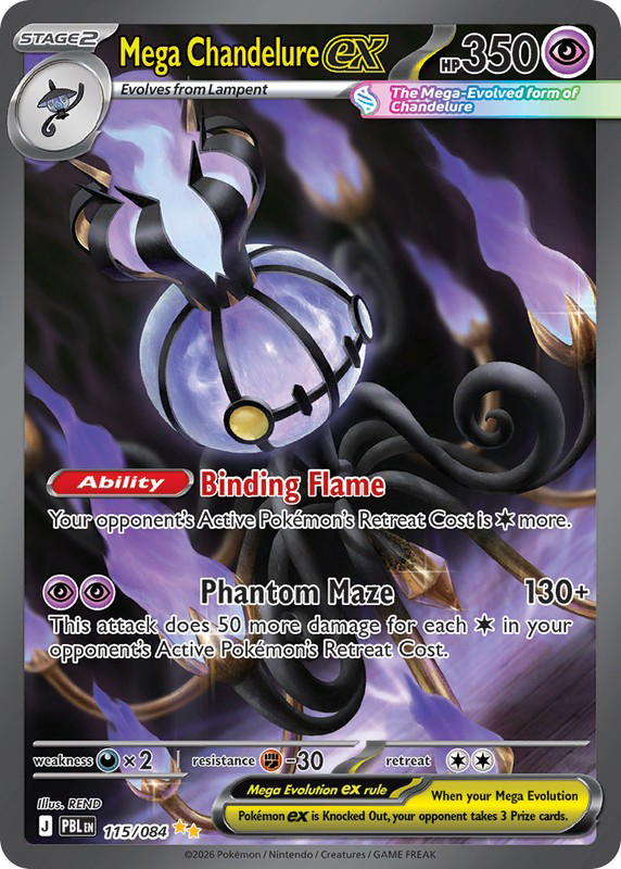 Pokemon Pokemon Mega Chandelure ex SIR [PBL 115/084] Mega Evolution "Pitch Black" (EN)