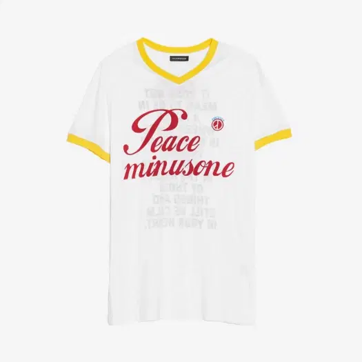 Buy Peaceminusone V-Neck Ringer T-Shirt #1 Yellow at Sasom – Authentic and Ready to Ship