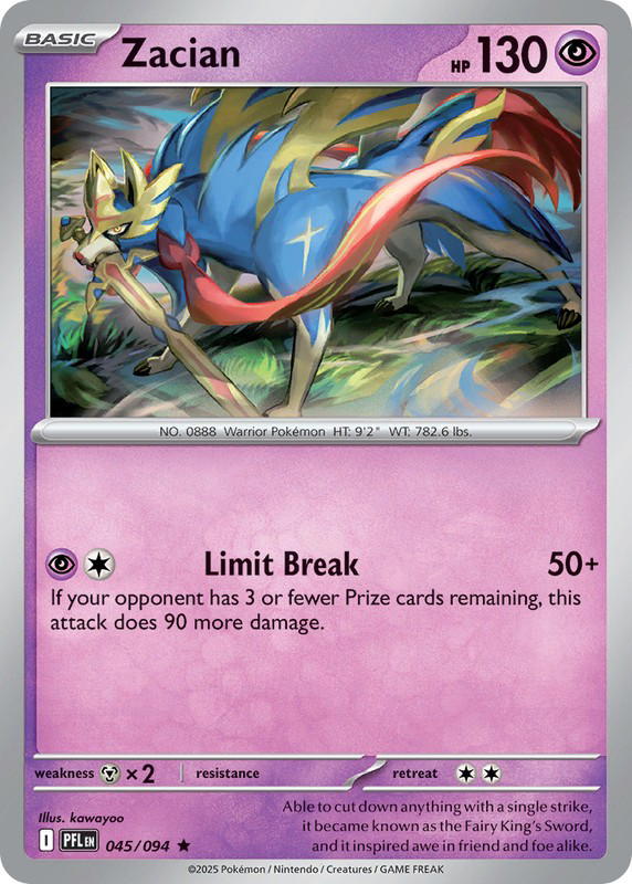 Pokemon Pokemon Zacian R [PFL 045/094] Mega Evolution "Phantasmal Flames" (EN)