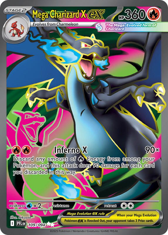 Pokemon Pokemon Mega Charizard X ex UR [PFL 109/094] Mega Evolution "Phantasmal Flames" (EN)