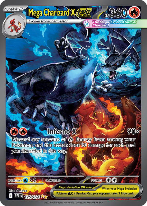 Pokemon Pokemon Mega Charizard X ex SIR [PFL 125/094] Mega Evolution "Phantasmal Flames" (EN)