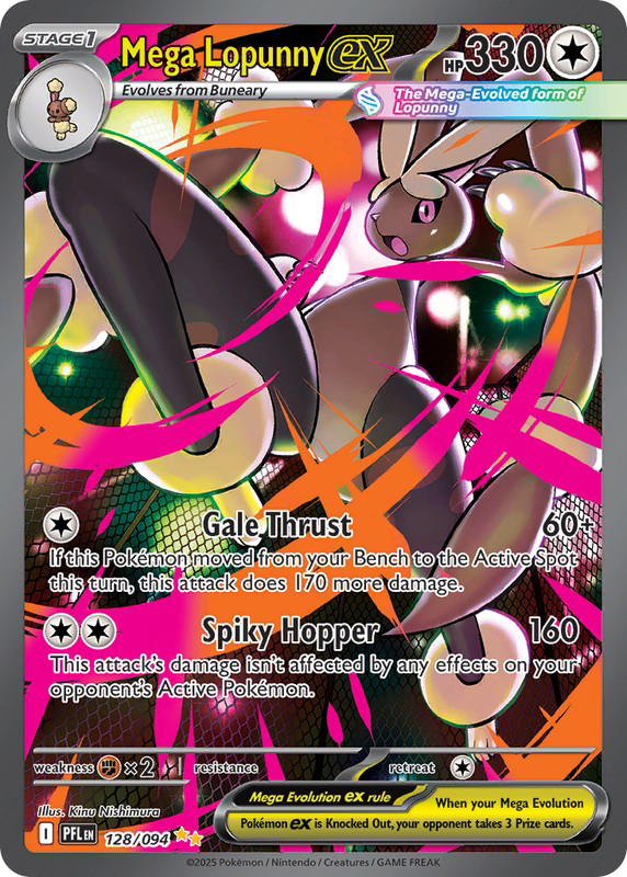 Pokemon Pokemon Mega Lopunny ex SIR [PFL 128/094] Mega Evolution "Phantasmal Flames" (EN)