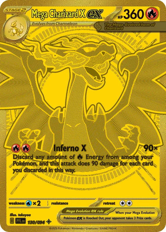Pokemon Pokemon Mega Charizard X ex MHR [PFL 130/094] Mega Evolution "Phantasmal Flames" (EN)
