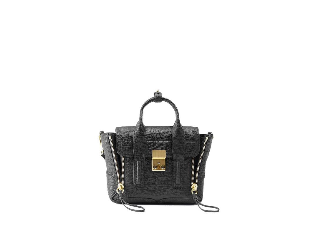 3.1 Phillip Lim Phillip Lim Pashli Mini Satchel In Leather With Gold Hardware Black