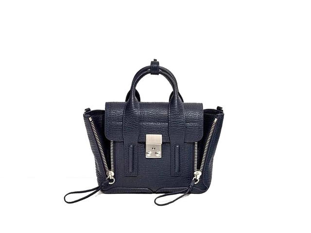 3.1 Phillip Lim Phillip Lim Pashli Mini Satchel In Grain Leather With Silver Nickel Hardware Ink - view 1