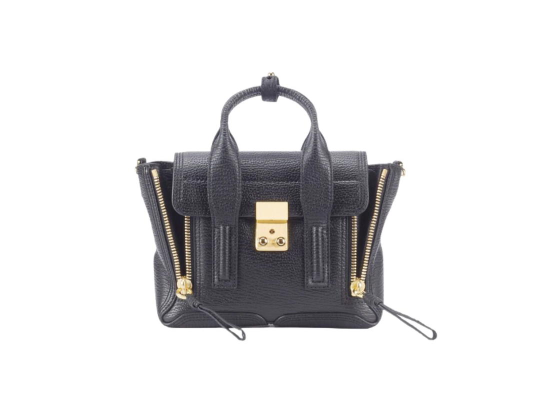 3.1 Phillip Lim Phillip Lim Pashli Nano Satchel In Grain Leather With Nickel Hardware Black