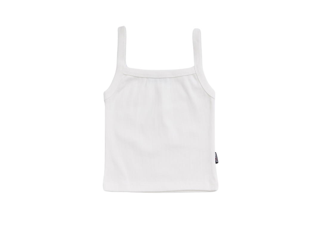 PISI PISI Women Ribbed Square Neck Tank Top 04 Off-White