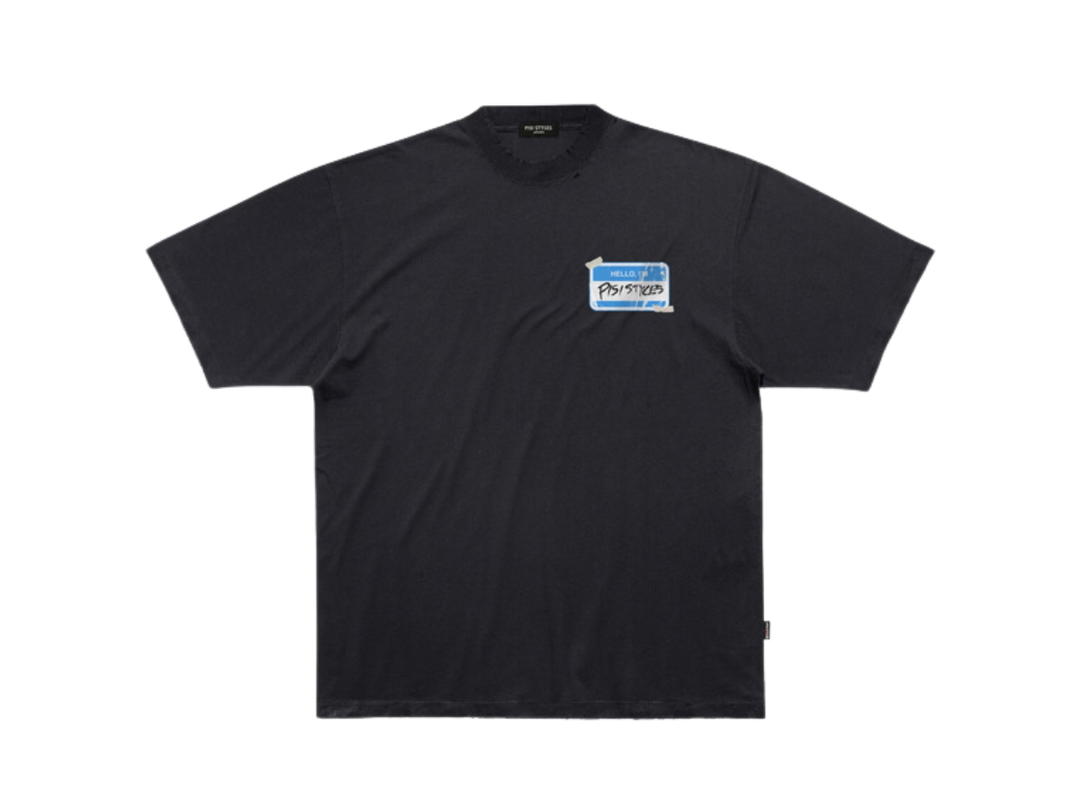 PISI Hello, I’m PISI STYLES Parody-VETEMENTS T-Shirt Oversized Blue-Black