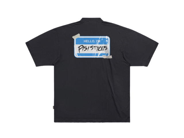 PISI Hello, I’m PISI STYLES Parody-VETEMENTS T-Shirt Oversized Blue-Black - view 2