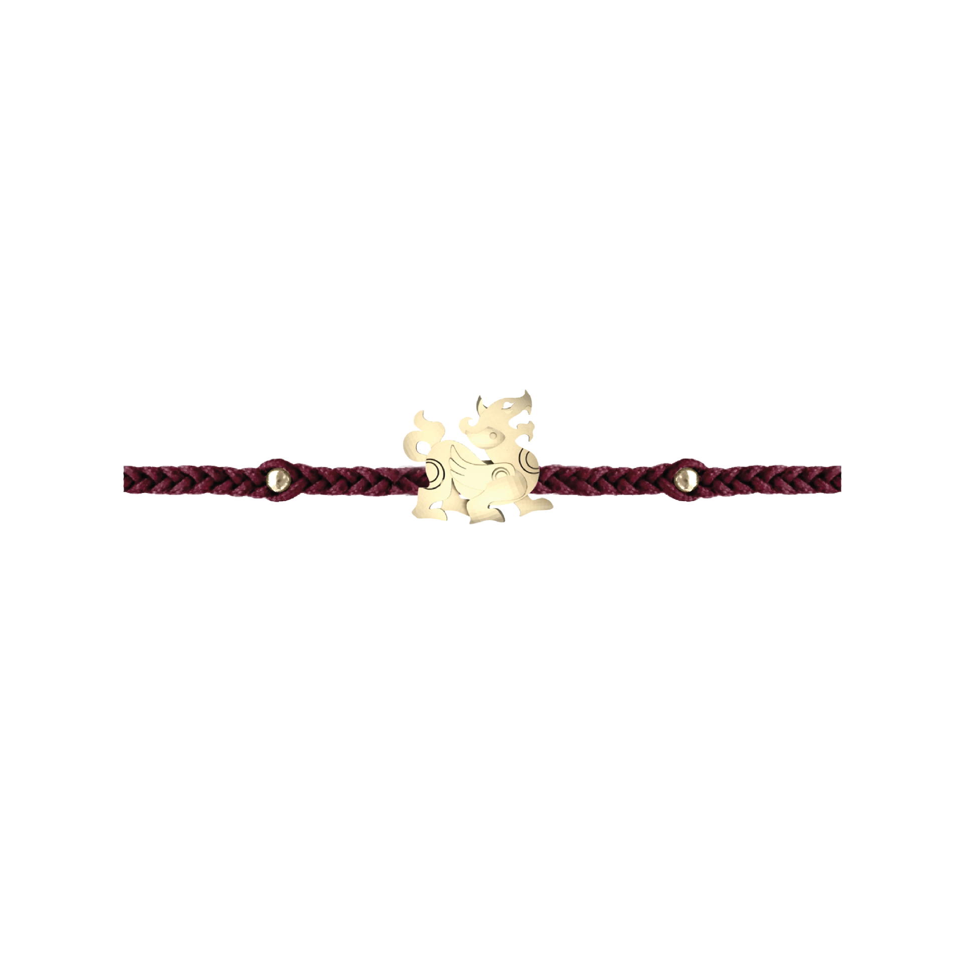 RAVIPA Pixiu Golden Gold Bracelet (Burgundy)