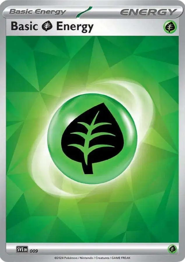 Pokemon Pokemon Basic Grass Energy [SVE EN 9] "Scarlet & Violet Energies" [Cracked Ice Holo] (EN)