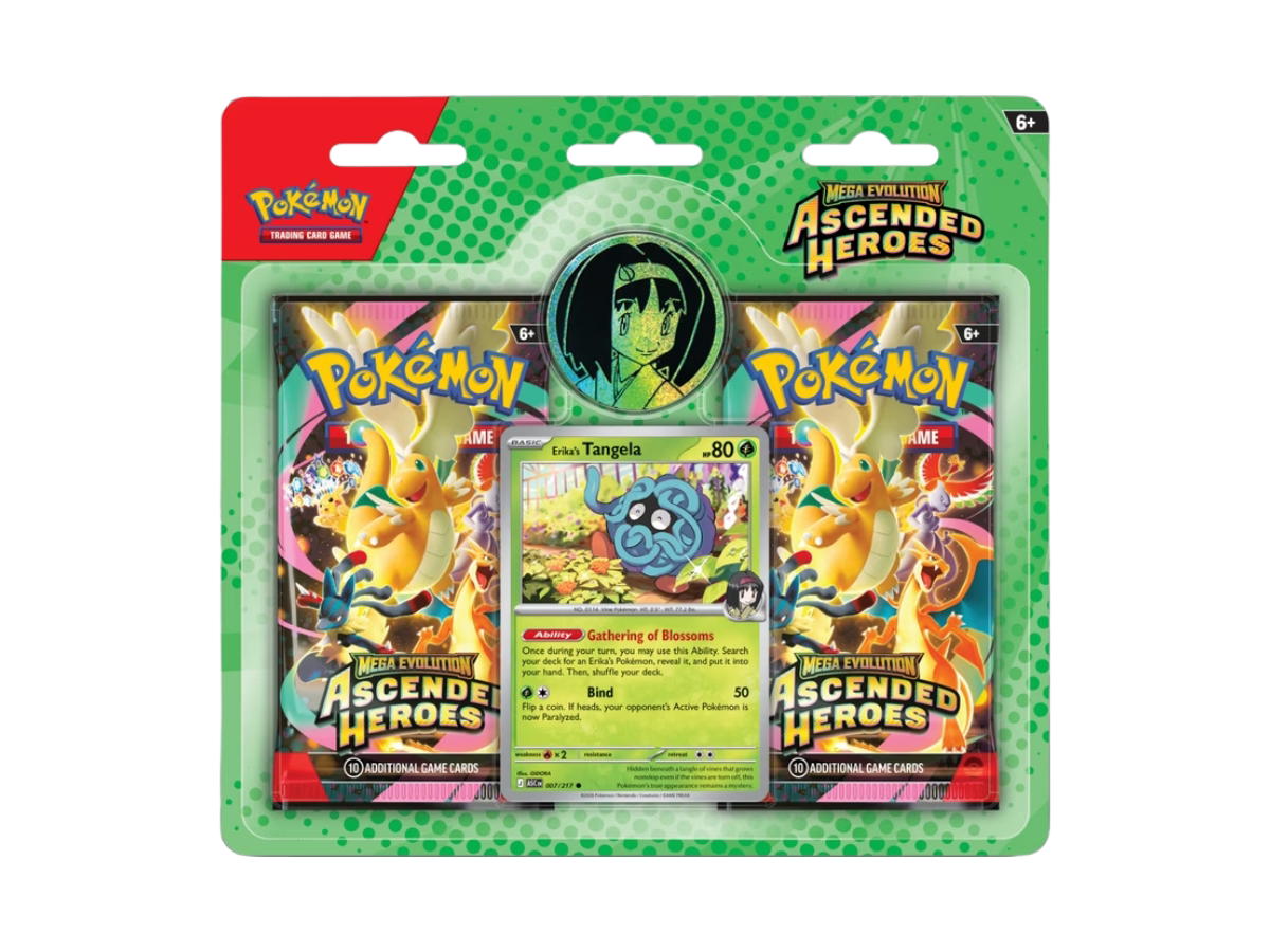 Pokemon Pokemon Mega Evolution "Ascended Heroes" 2 Pack Blister (Random Art) & Coin & Tangela Promo Card (EN)
