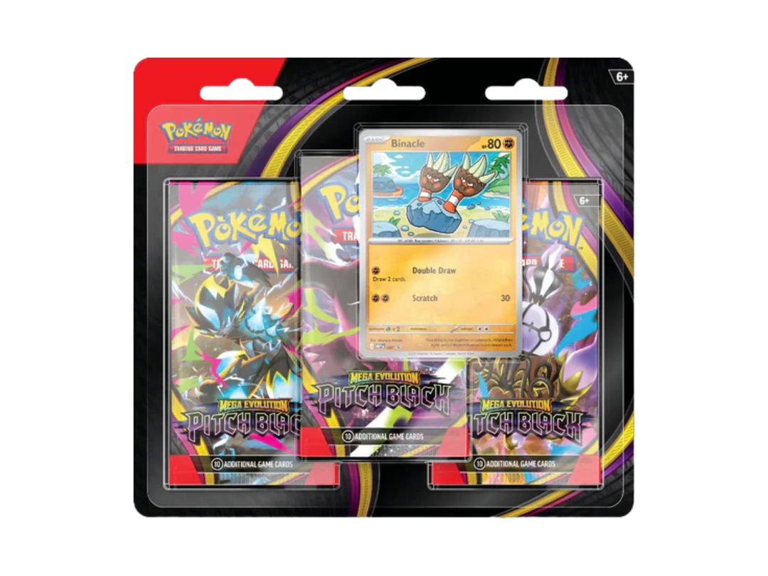 Pokemon Pokemon [ME05] Mega Evolution "Pitch Black" 3 Pack Blister (Random Art) & Binacle Promo Card (EN)