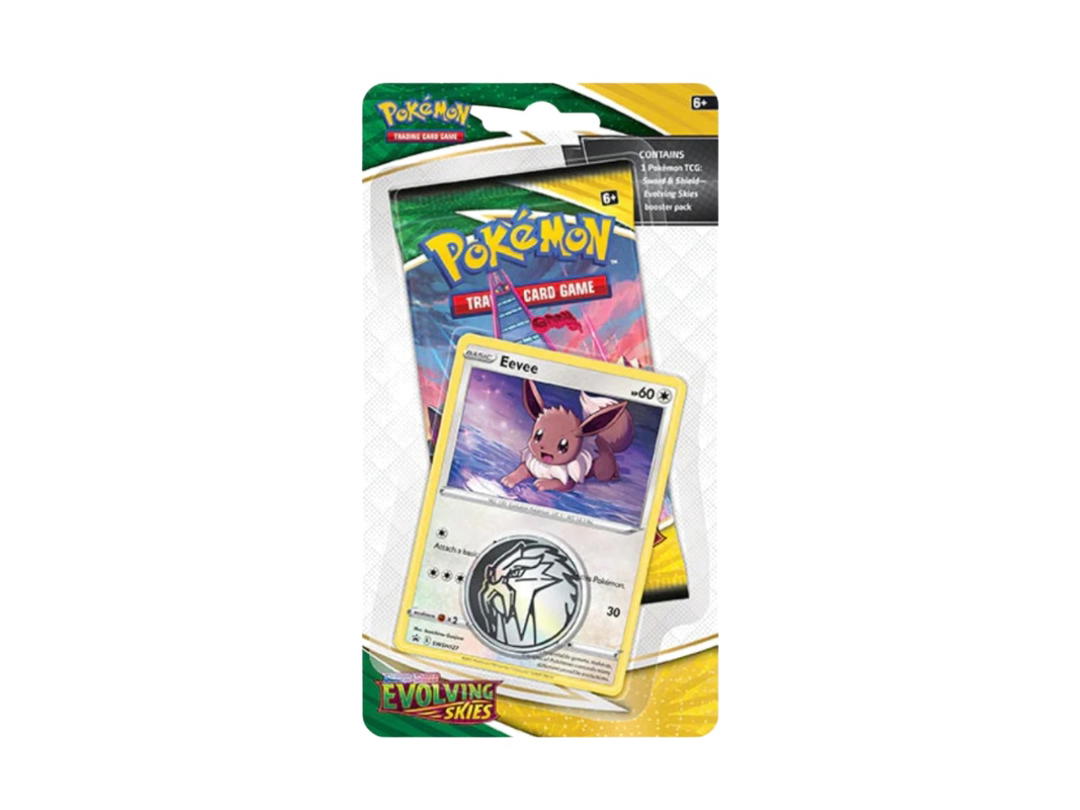 Pokemon Pokemon Sword & Shield Evolving Skies 1 Pack Blister (Booster Packs & Coin & Eevee Promo Card) (EN)
