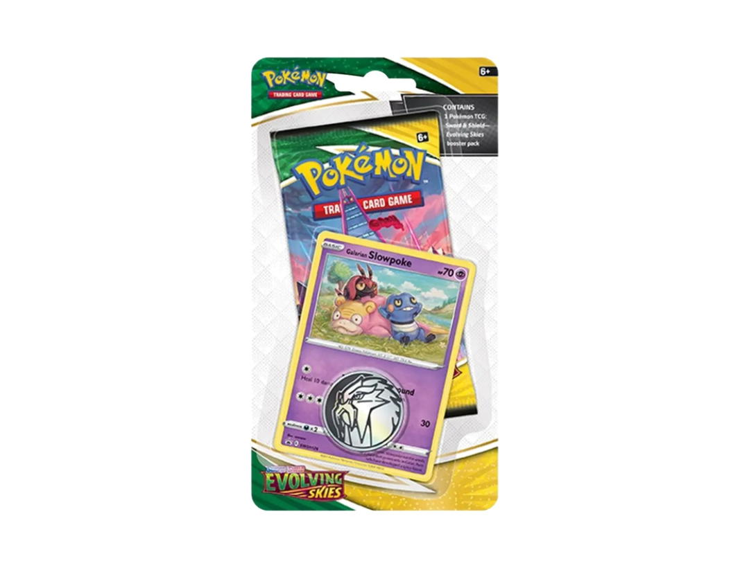 Pokemon Pokemon Sword & Shield Evolving Skies 1 Pack Blister (Booster Packs & Coin & Galarian Slowpoke Promo Card) (EN)