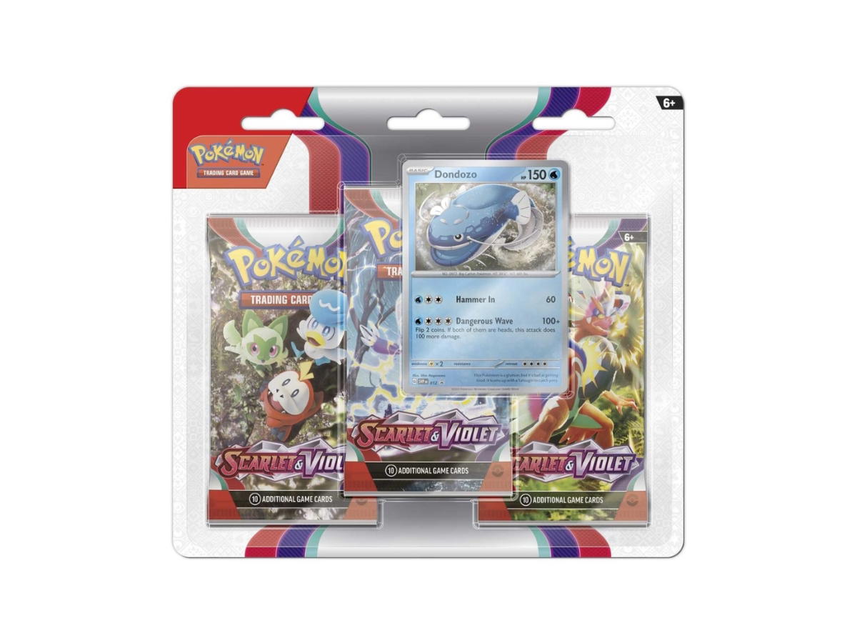 Pokemon Pokemon Scarlet & Violet 3 Pack Blister (Random Art) & Dondozo Promo Card (EN)