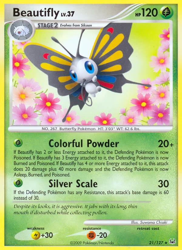 Pokemon Pokemon Beautifly R [PL 21/127] Platinum "Platinum" [ReverseHolo] (EN)