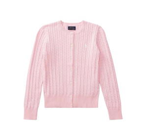 Buy Polo Ralph Lauren Cable Knit Logo Cardigan Pink (Kid) at Sasom – Authentic and Ready to Ship