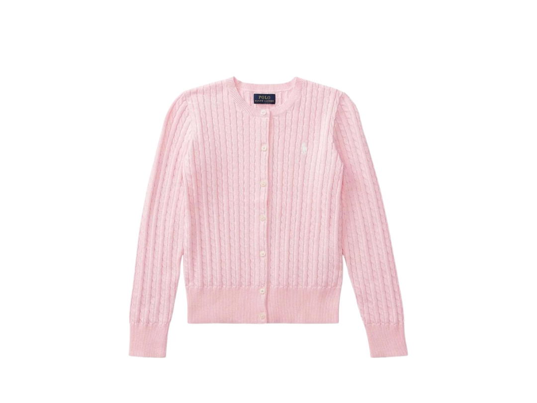 Polo Ralph Lauren Polo Ralph Lauren Cable Knit Logo Cardigan Pink (Kid)