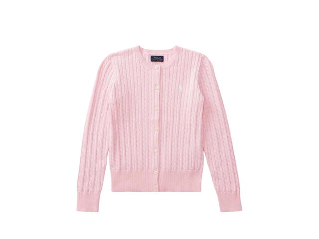 Polo Ralph Lauren Polo Ralph Lauren Cable Knit Logo Cardigan Pink (Kid) - view 1