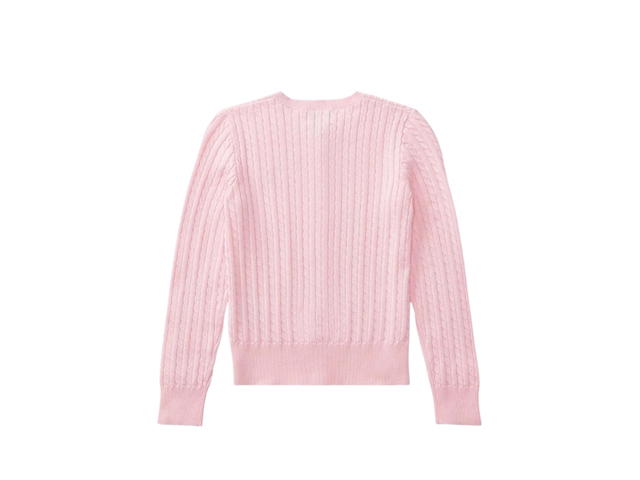 Polo Ralph Lauren Polo Ralph Lauren Cable Knit Logo Cardigan Pink (Kid) - view 2