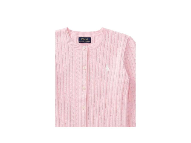 Polo Ralph Lauren Polo Ralph Lauren Cable Knit Logo Cardigan Pink (Kid) - view 3