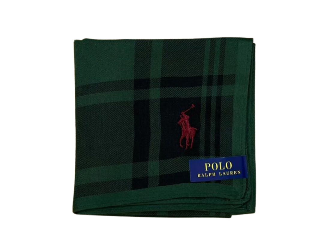 Polo Ralph Lauren Polo Ralph Lauren Small Pony Embroidered Check Handkerchief Green Black
