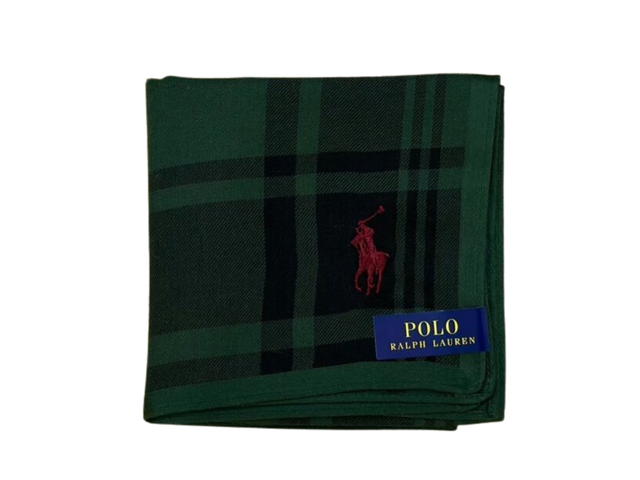 Polo Ralph Lauren Polo Ralph Lauren Small Pony Embroidered Check Handkerchief Green Black - view 1