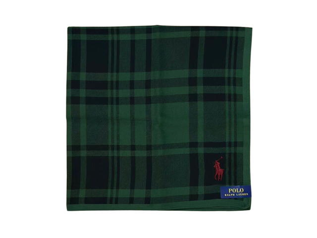 Polo Ralph Lauren Polo Ralph Lauren Small Pony Embroidered Check Handkerchief Green Black - view 2