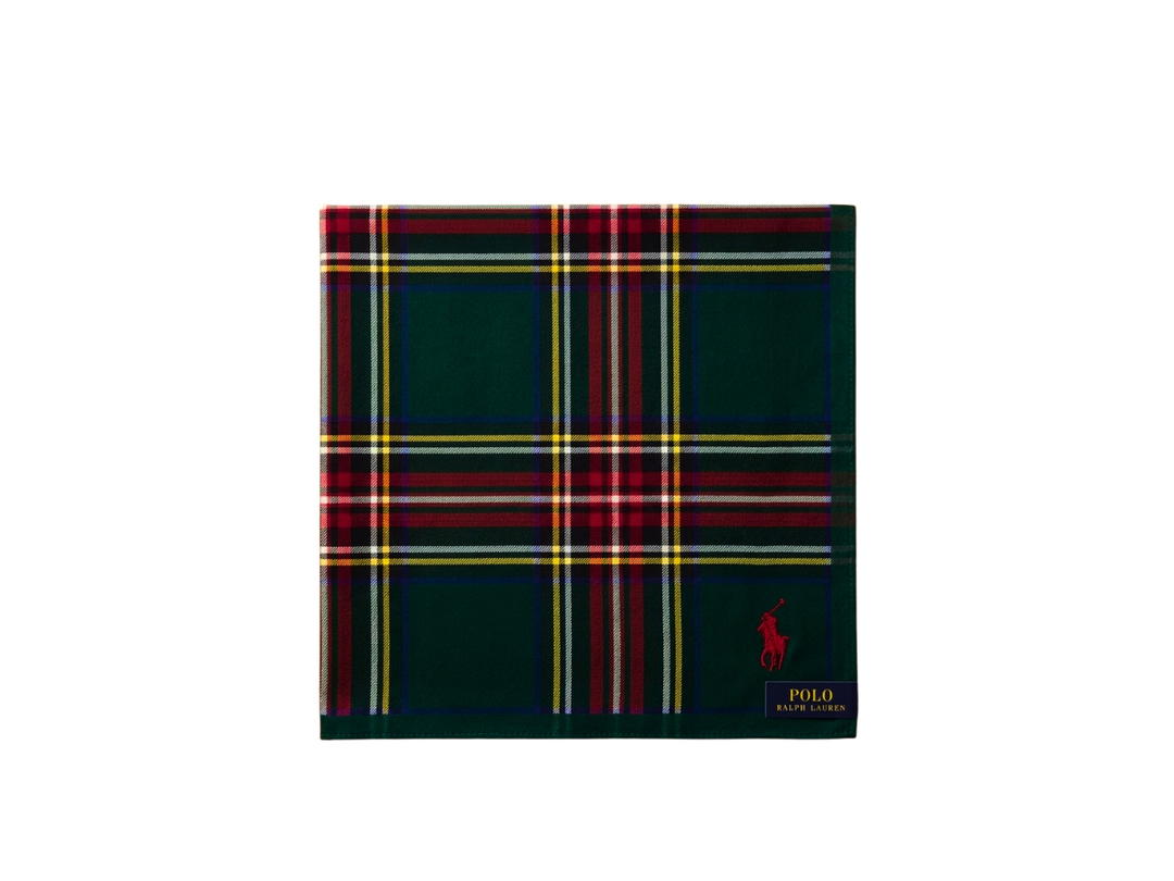 Polo Ralph Lauren Polo Ralph Lauren Small Pony Embroidered Check Handkerchief Green Red