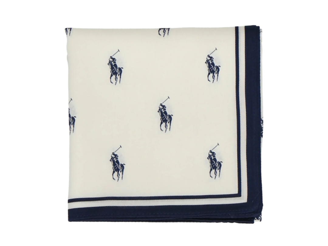 Polo Ralph Lauren Polo Ralph Lauren Signature Polo Pony Printed Handkerchief  White