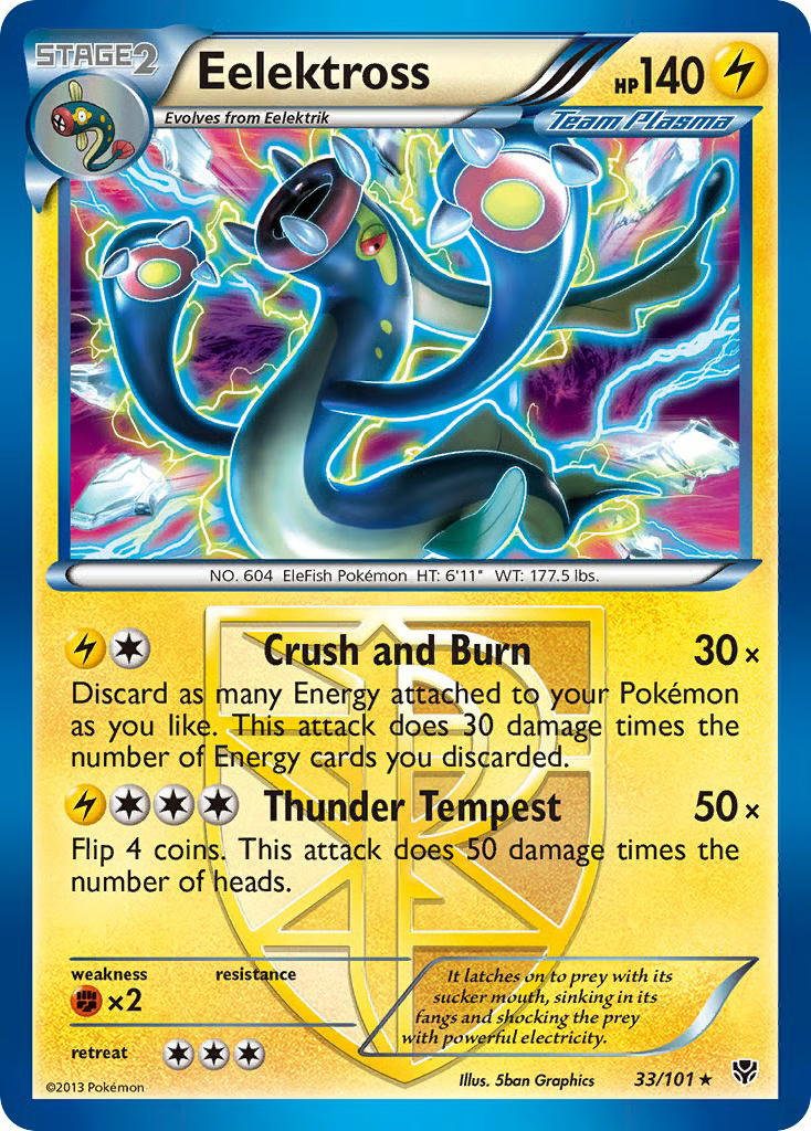 Pokemon Pokemon Eelektross H [PLB 33/101] Black & White "Plasma Blast" [ReverseHolo] (EN)