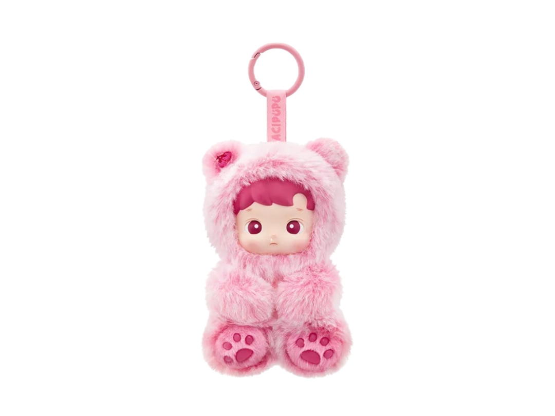 Pop Mart (เช็คการ์ด) Pop Mart Cherry Flavor Hacipupu Gummy Bear Series-Vinyl Plush Pendant Blind Box Single Box