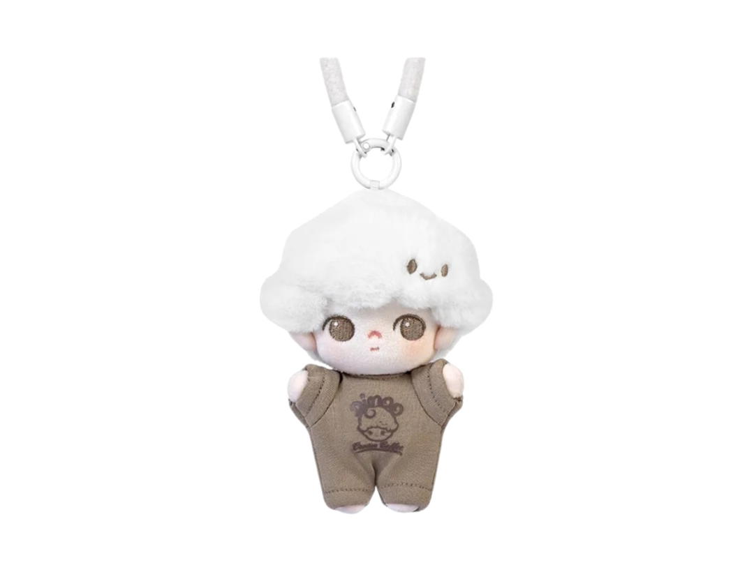 Pop Mart (เช็คการ์ด) Pop Mart Coconut Latte Dimoo Crush On Coffee Series-Soft-Faced Plush Keychain Blind Box