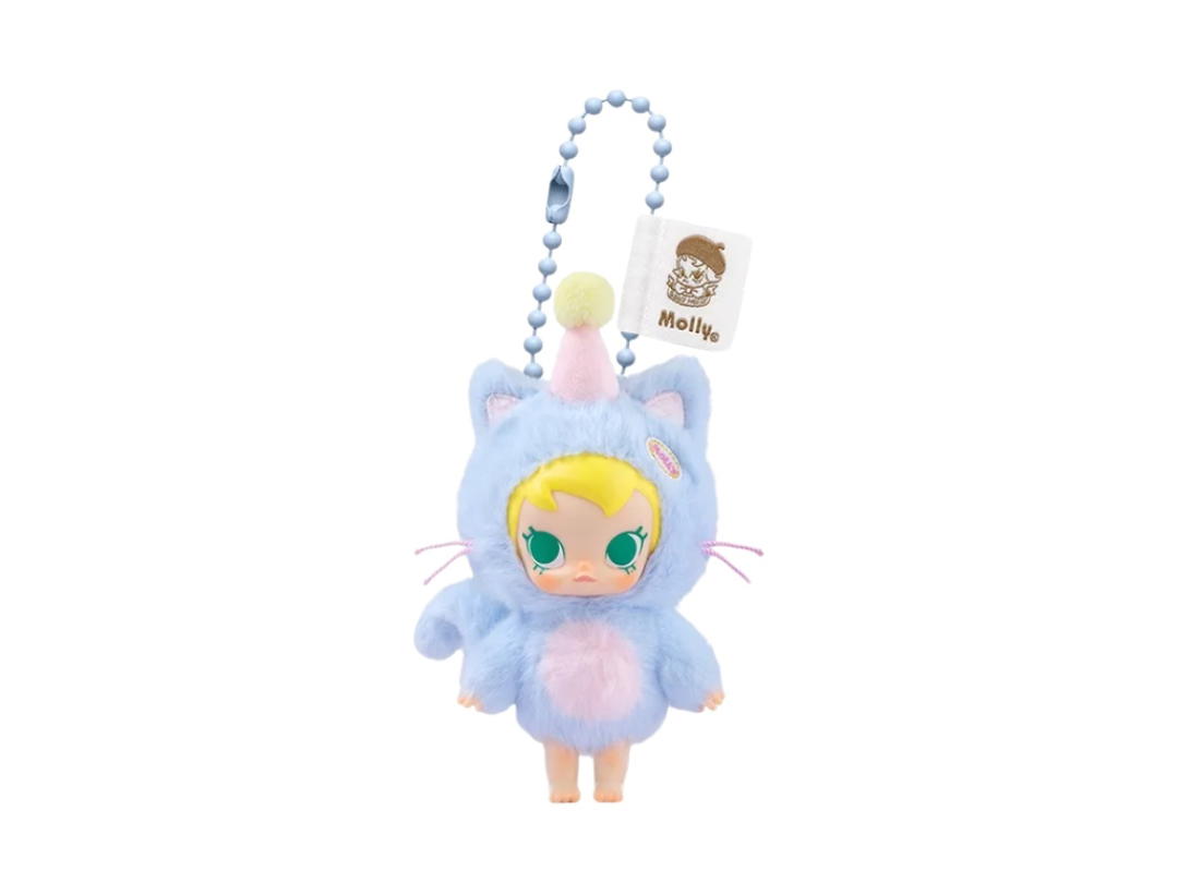 Pop Mart (เช็คการ์ด) Pop Mart Feeling Blue Baby Molly Pocket Friends Series-Vinyl Plush Pendant Blind Box Multicolor