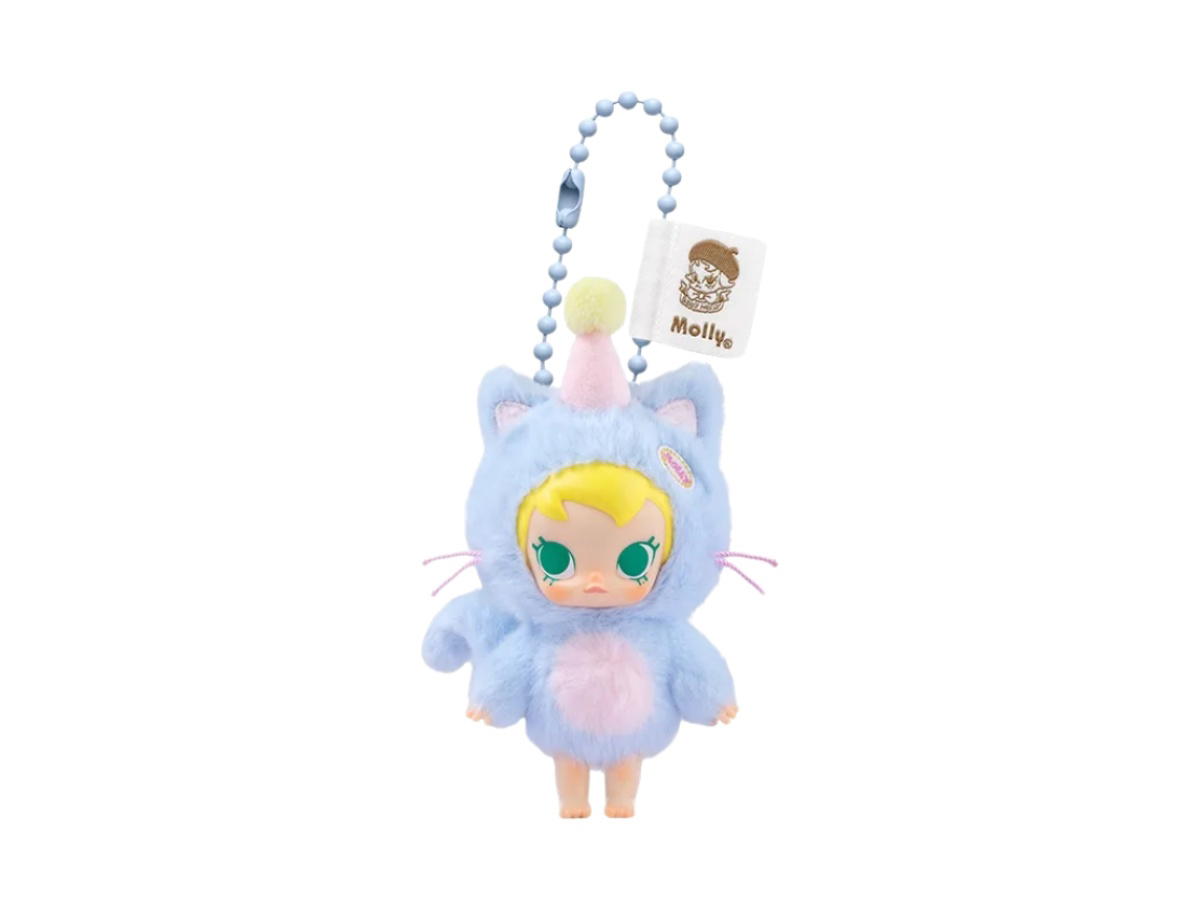 Pop Mart (เช็คการ์ด) Pop Mart Feeling Blue Baby Molly Pocket Friends Series-Vinyl Plush Pendant Blind Box Multicolor
