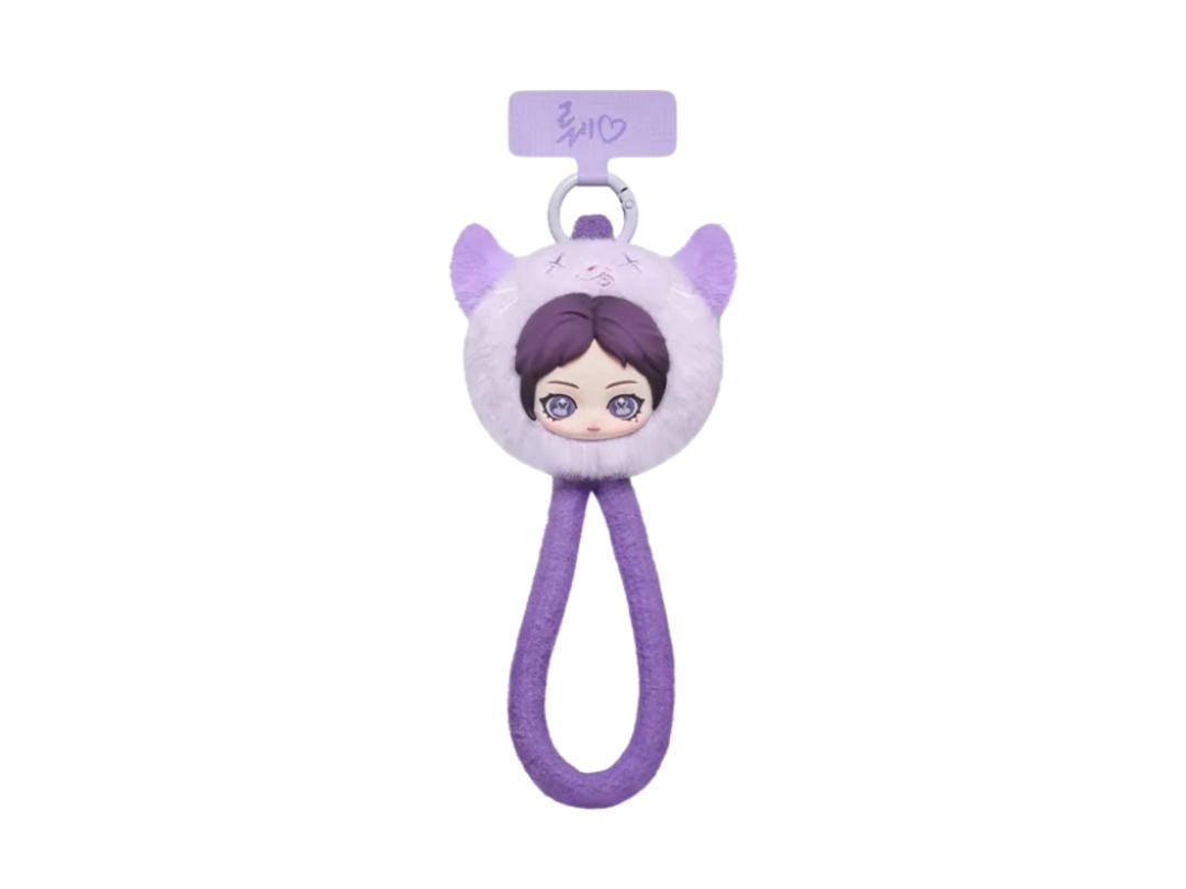 Pop Mart (เช็คการ์ด) Pop Mart Fluffy Rwe Ningning Ver. aespa Fluffy Club Series Phone Lanyard