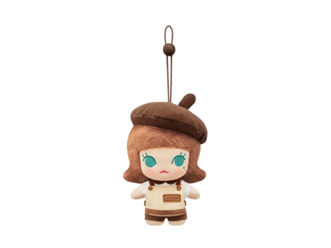 Pop Mart (เช็คการ์ด) Pop Mart Molly One-Day Shop Manager (Secret Edition) Pop Bean Coffee Factory Series-Plush Pendant