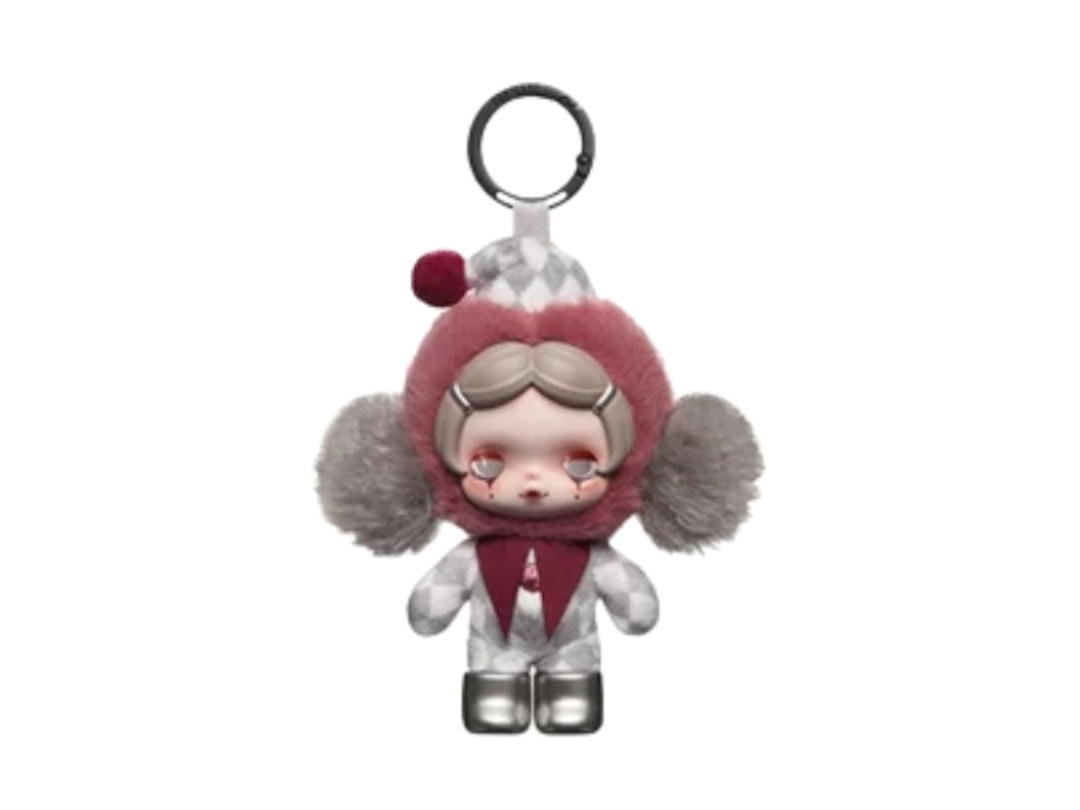 Pop Mart (เช็คการ์ด) Pop Mart Mask Off Skullpanda Off Mode Series Plush Doll Pendant