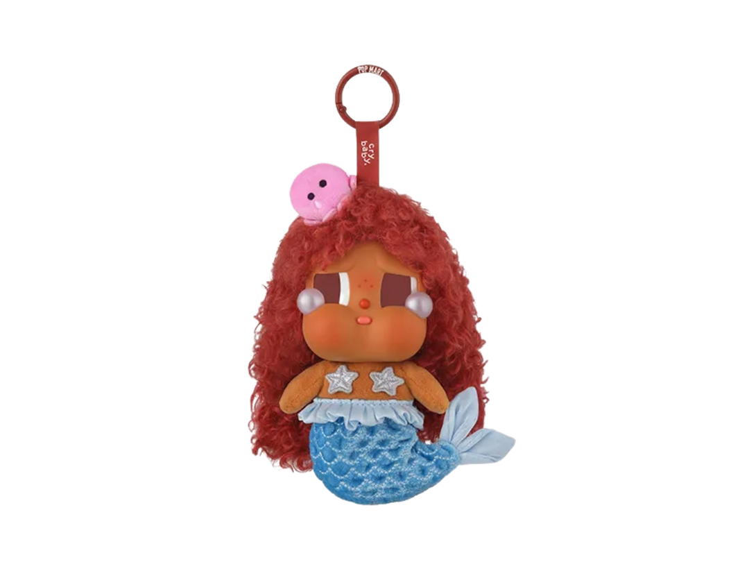 Pop Mart (เช็คการ์ด) Pop Mart Merbaby Tears (Secret Edition) Crybaby Vacation Mode On Series-Vinyl Plush Pendant Blind Box