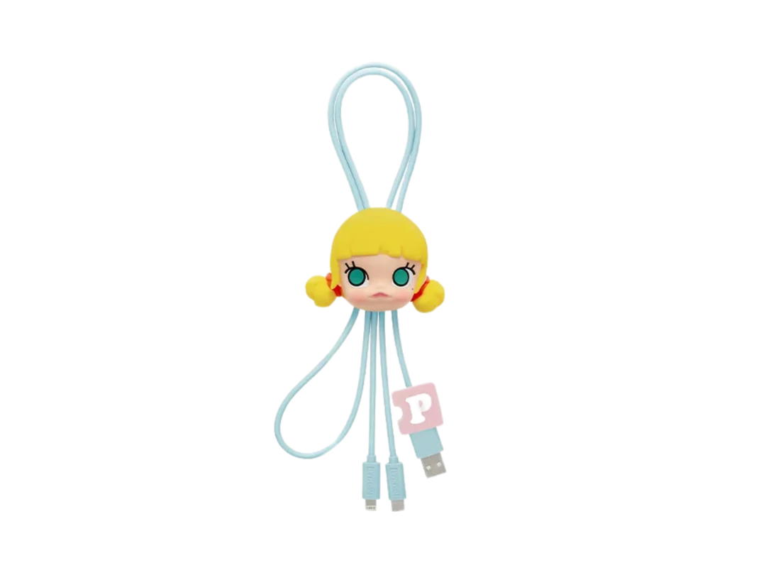 Pop Mart (เช็คการ์ด) Pop Mart Piloting The Way Hand In Hand Series-2 In 1 Cable Blind Box Multicolor