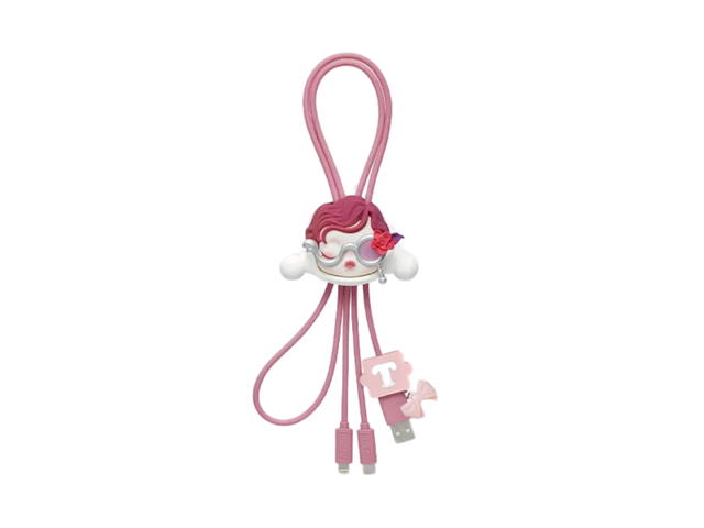 Pop Mart (เช็คการ์ด) Pop Mart Tranquility Blossom (Super Secret Edition) Hand In Hand Series-2 In 1 Cable Blind Box Multicolor - view 1