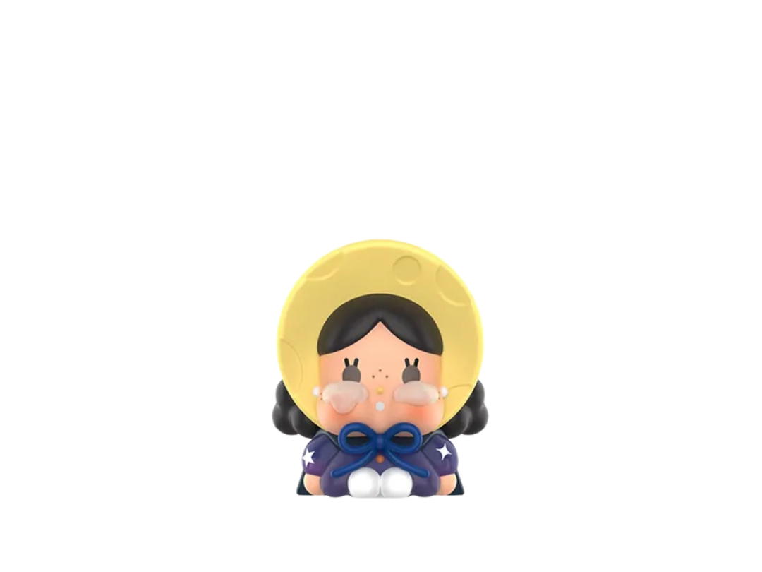 Pop Mart (เช็คการ์ด) Pop Mart The Full Moon -Mini Crybaby Crying To The Moon-Sitting Series Figures