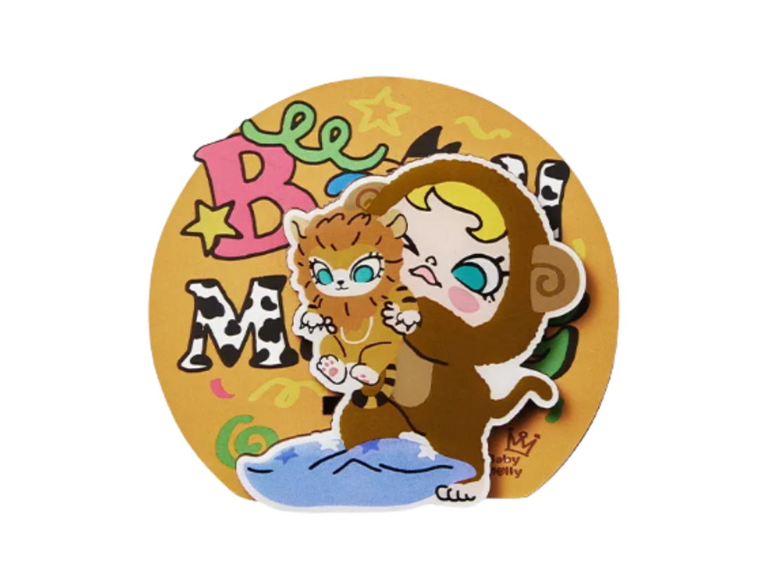 Pop Mart (เช็คการ์ด) Pop Mart The New King (Secret Edition)(Baby Molly & Baby Tabby Series Fridge Magnet Blind Box)