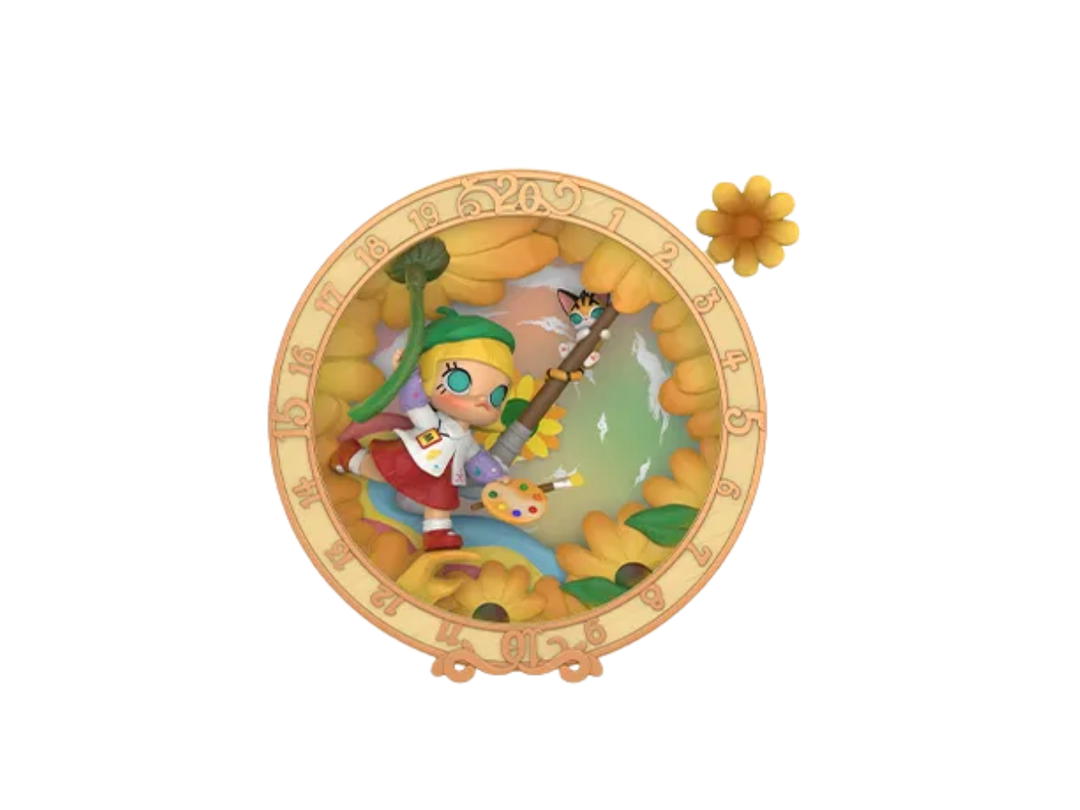 Pop Mart (เช็คการ์ด) Pop Mart World of Blooms Dawn and Dusk MOLLY The Wheel of Time 20th Anniversary Series Figures