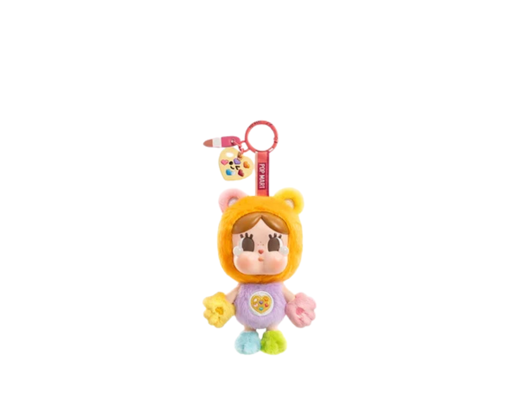 Pop Mart (เช็คการ์ด) Pop Mart Work Of Heart Bear Crybaby X Care Bears Series - Vinyl Plush Pendant Blind Box Secret Edition